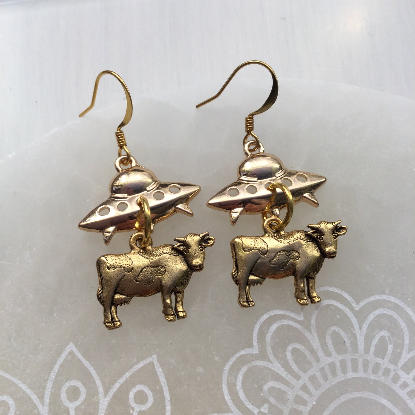 UFO Cow Abduction earrings