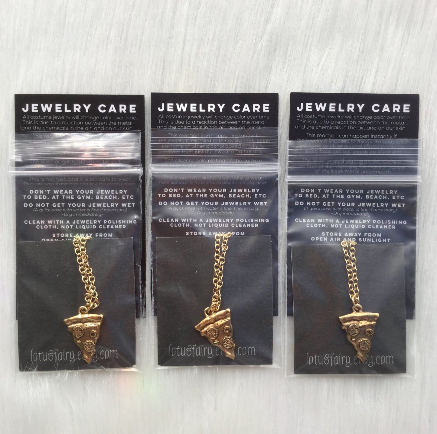 Gold Pizza Slice necklace