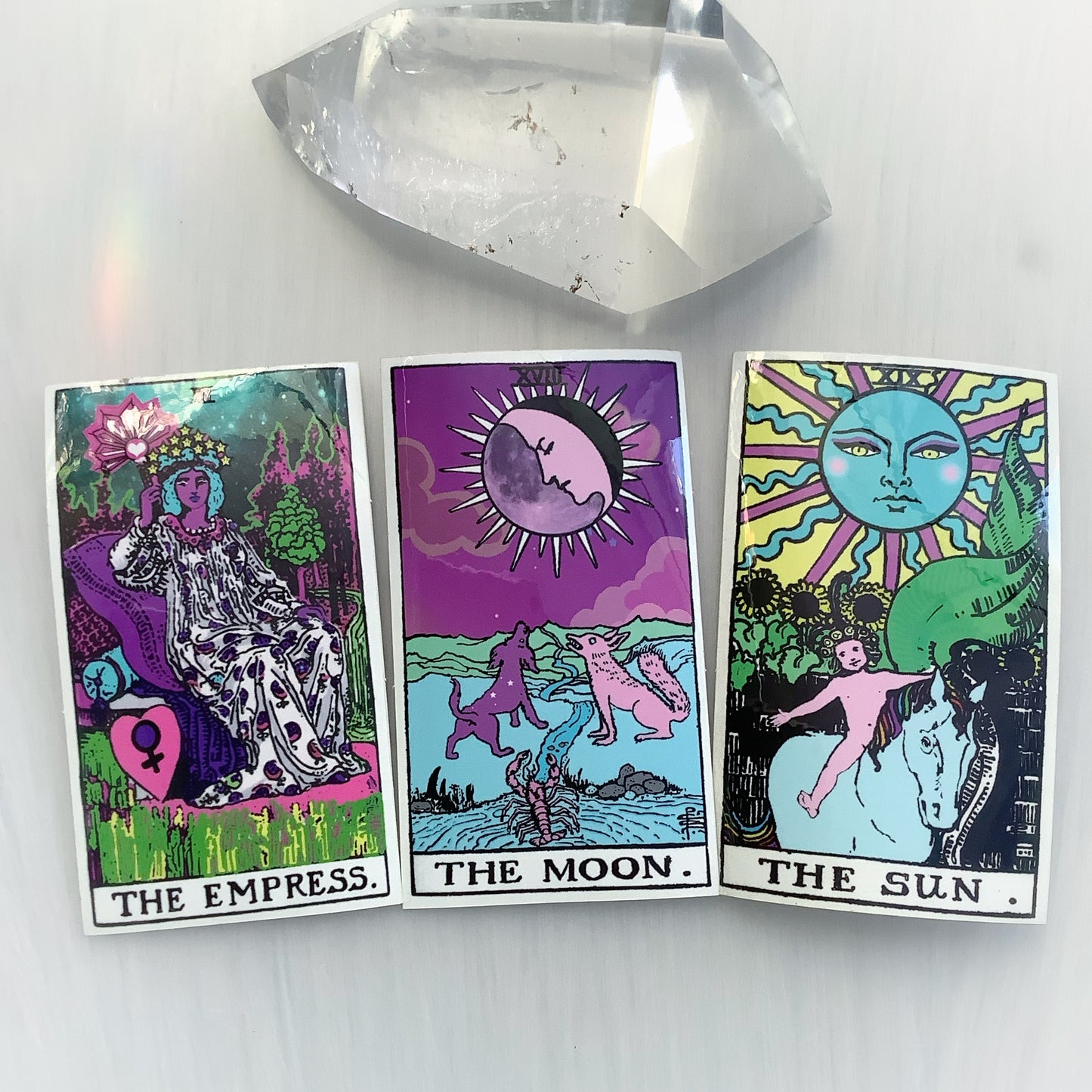 Tarot Stickers, The Moon, The Sun, The Empress, Vinyl Waterproof
