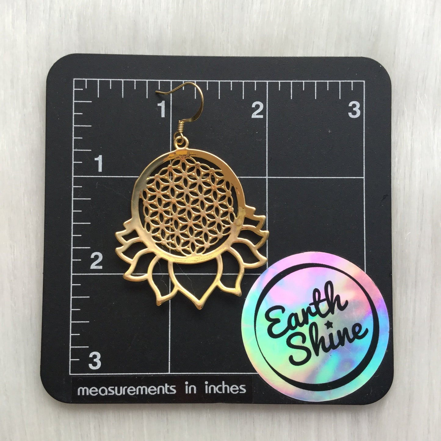 Large Flower of Life Lotus earrings