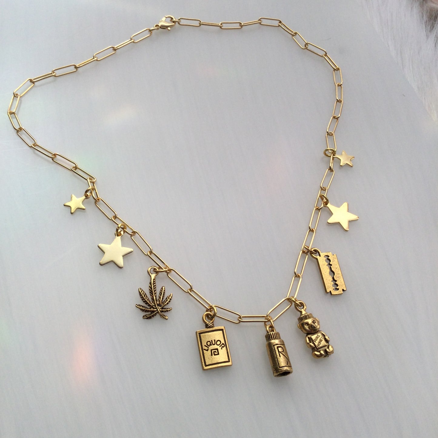 GOOD TIME gold charm necklace