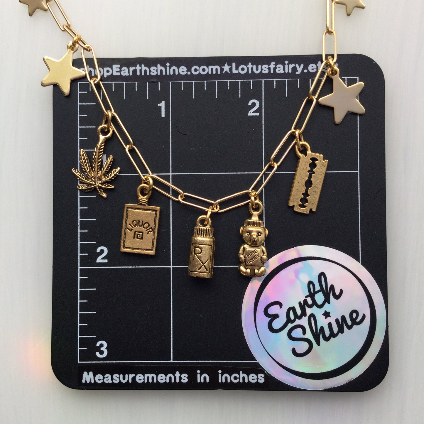 GOOD TIME gold charm necklace