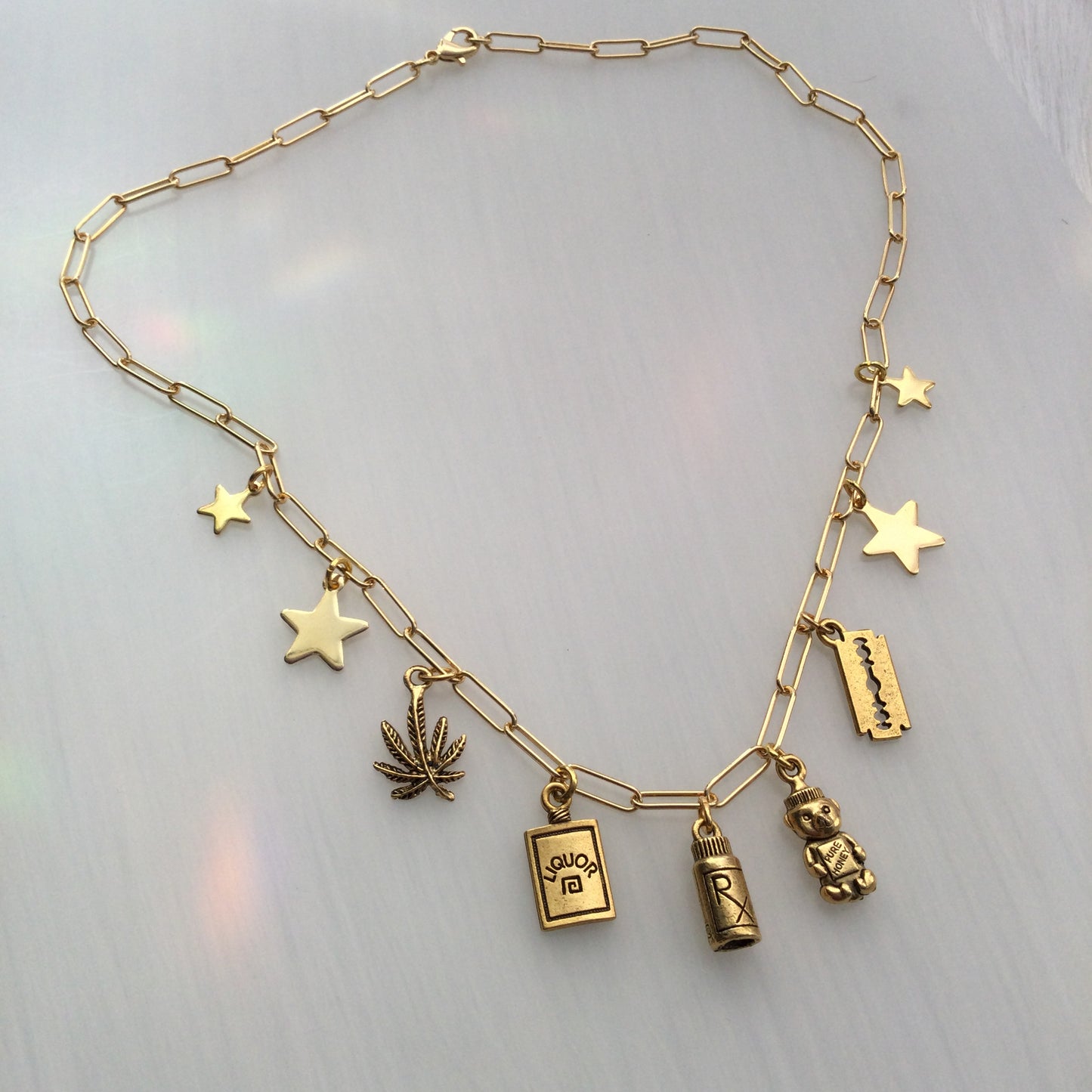 GOOD TIME gold charm necklace