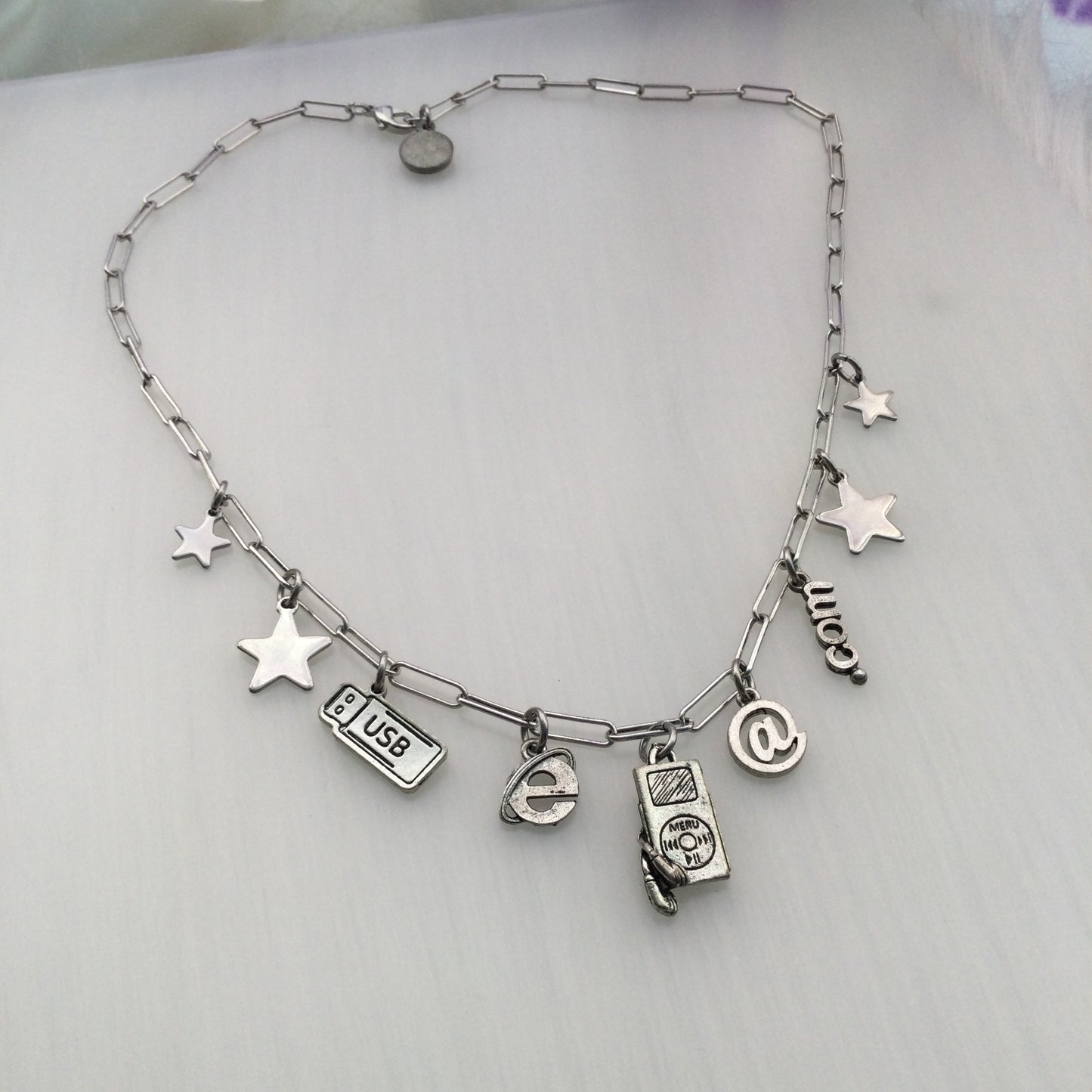 DIAL UP charm necklace