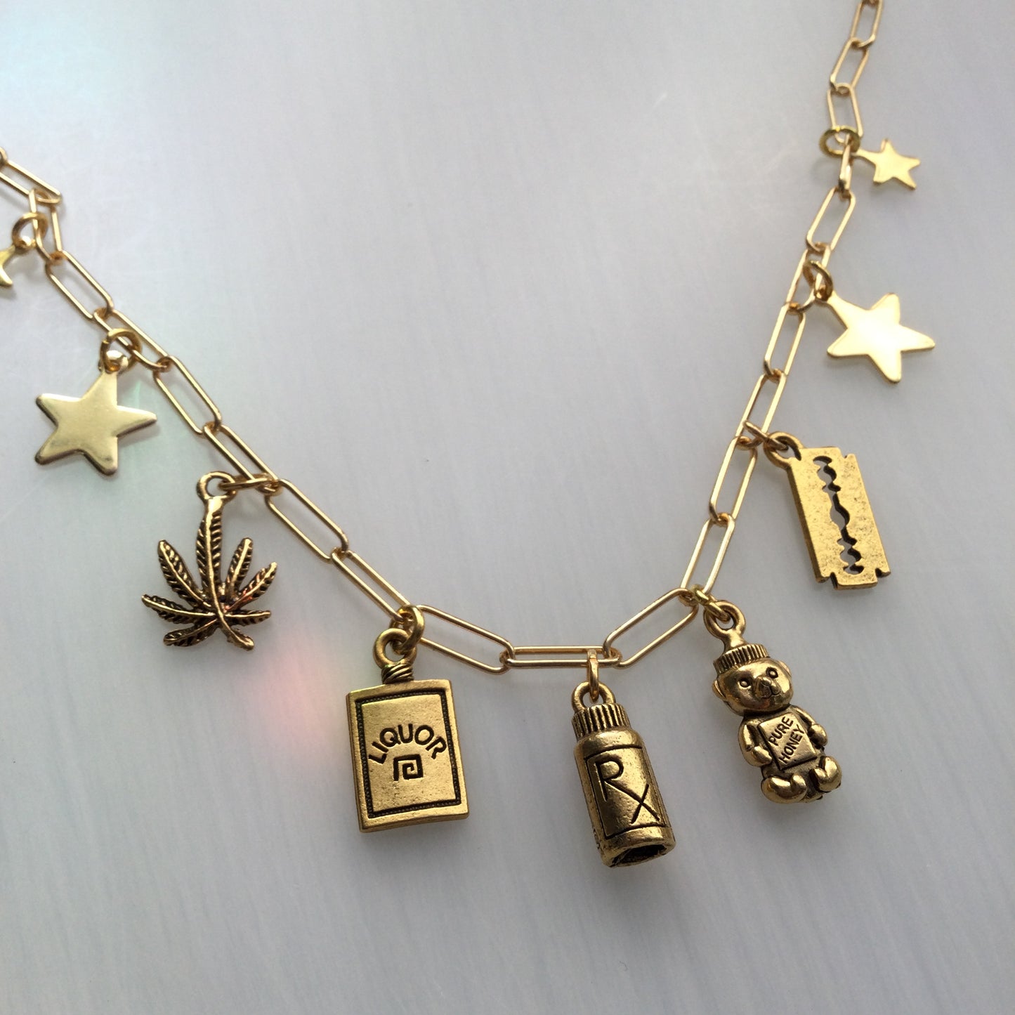 GOOD TIME gold charm necklace