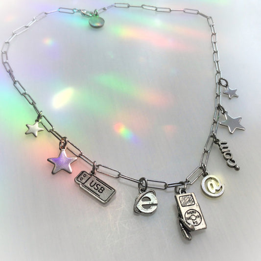 DIAL UP charm necklace