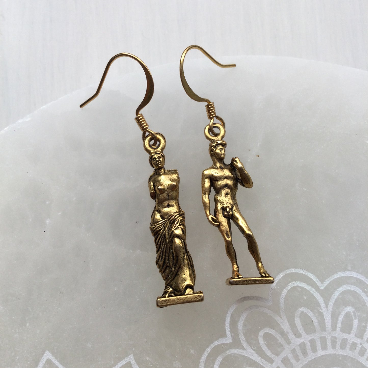 David and Venus de Milo Art earrings