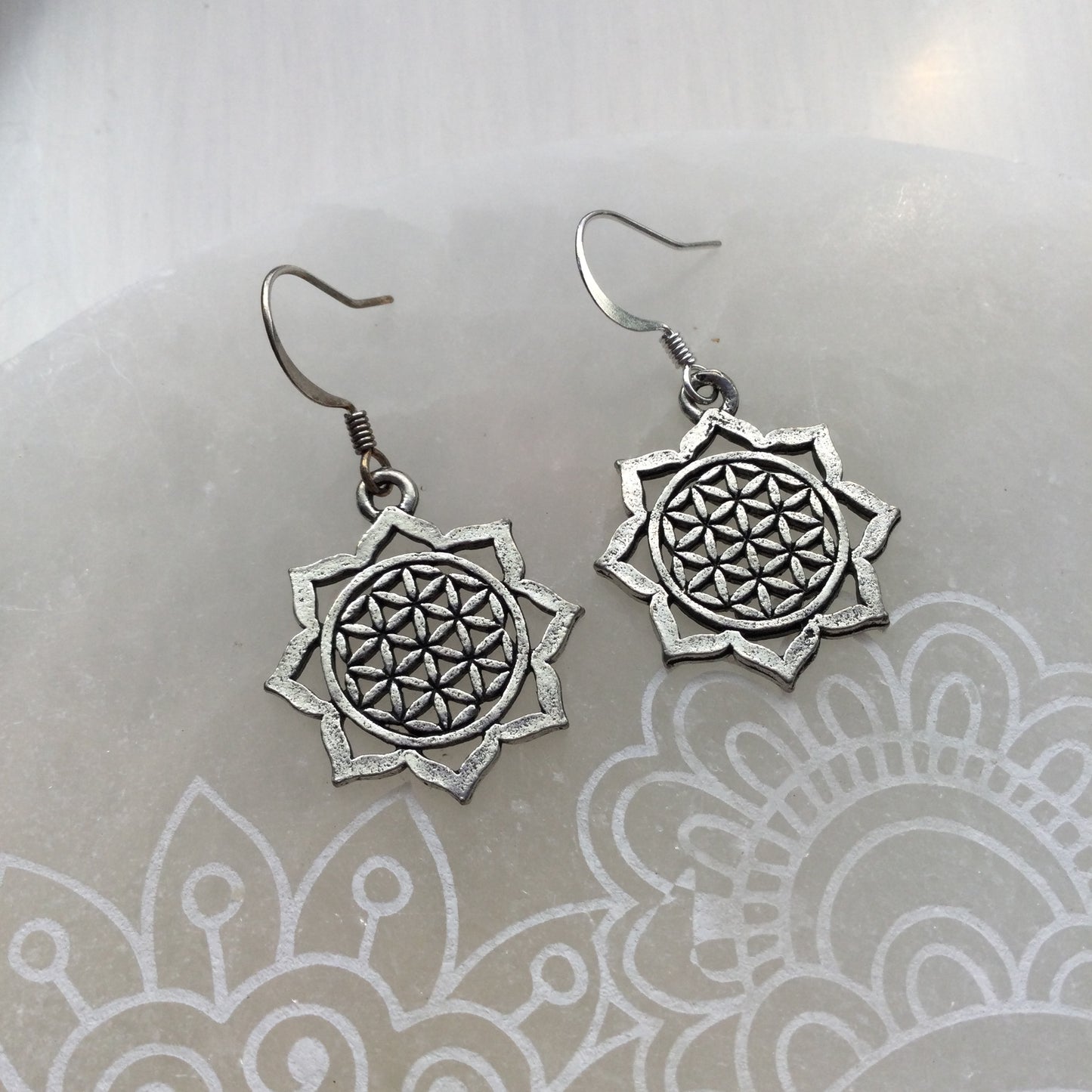 Flower of Life Lotus Earrings