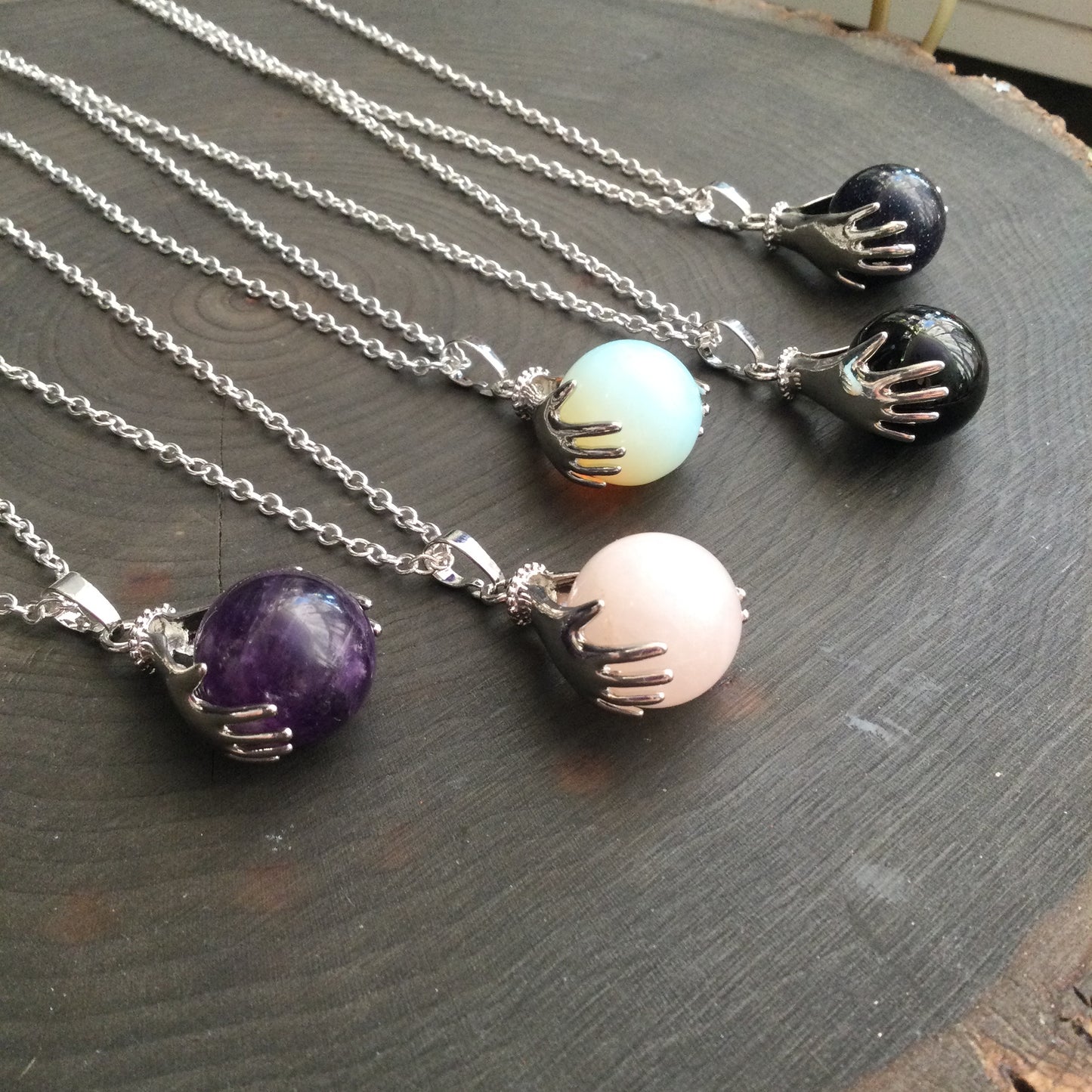 Crystal ball necklace