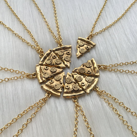 Gold Pizza Slice necklace