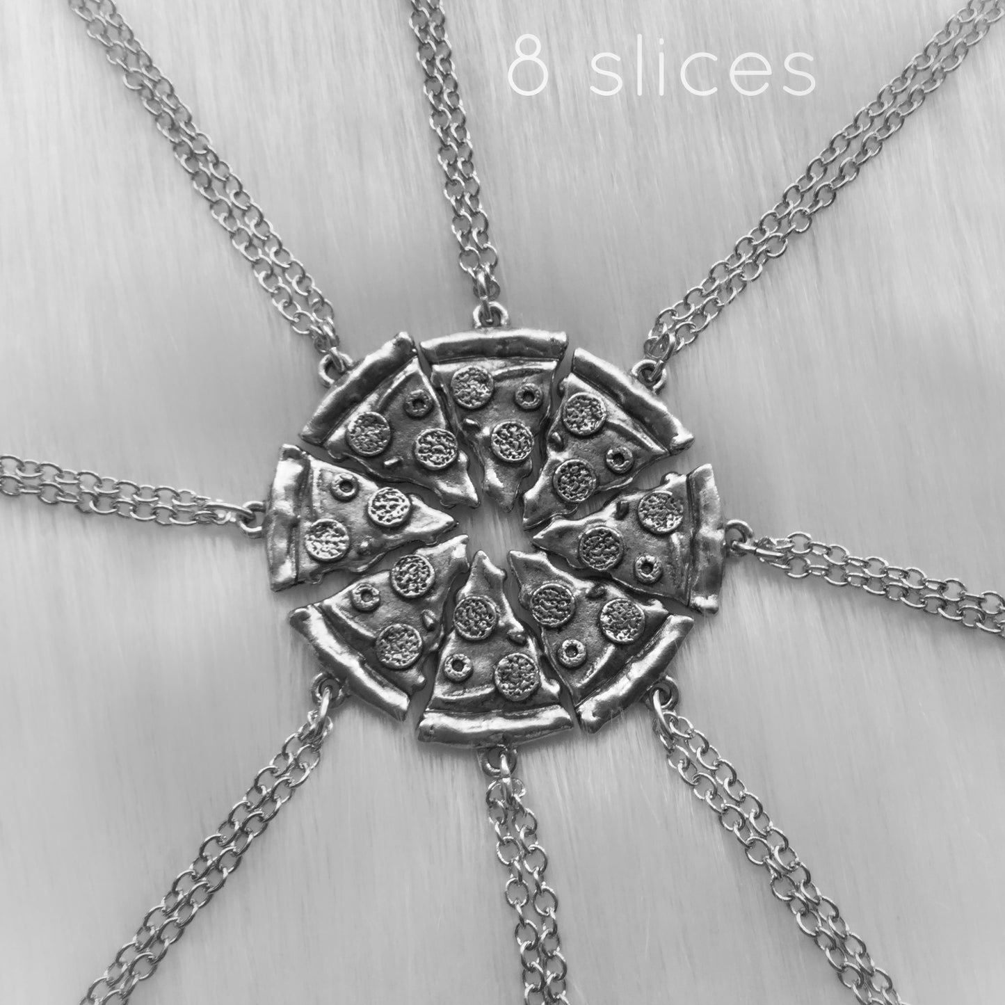 Silver Pizza Necklace