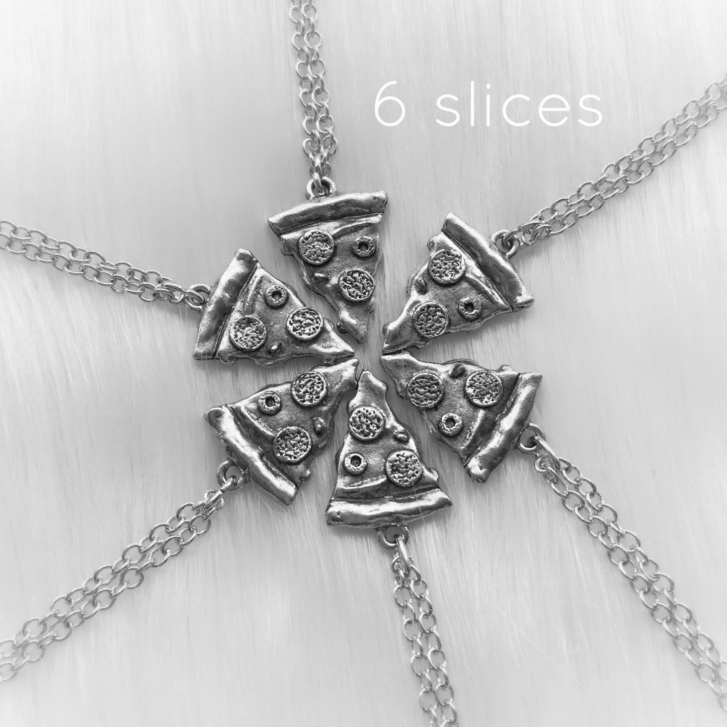 Silver Pizza Necklace