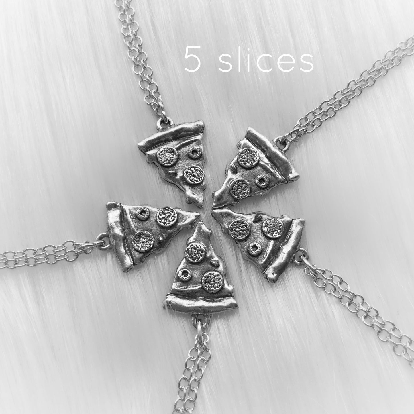 Silver Pizza Necklace