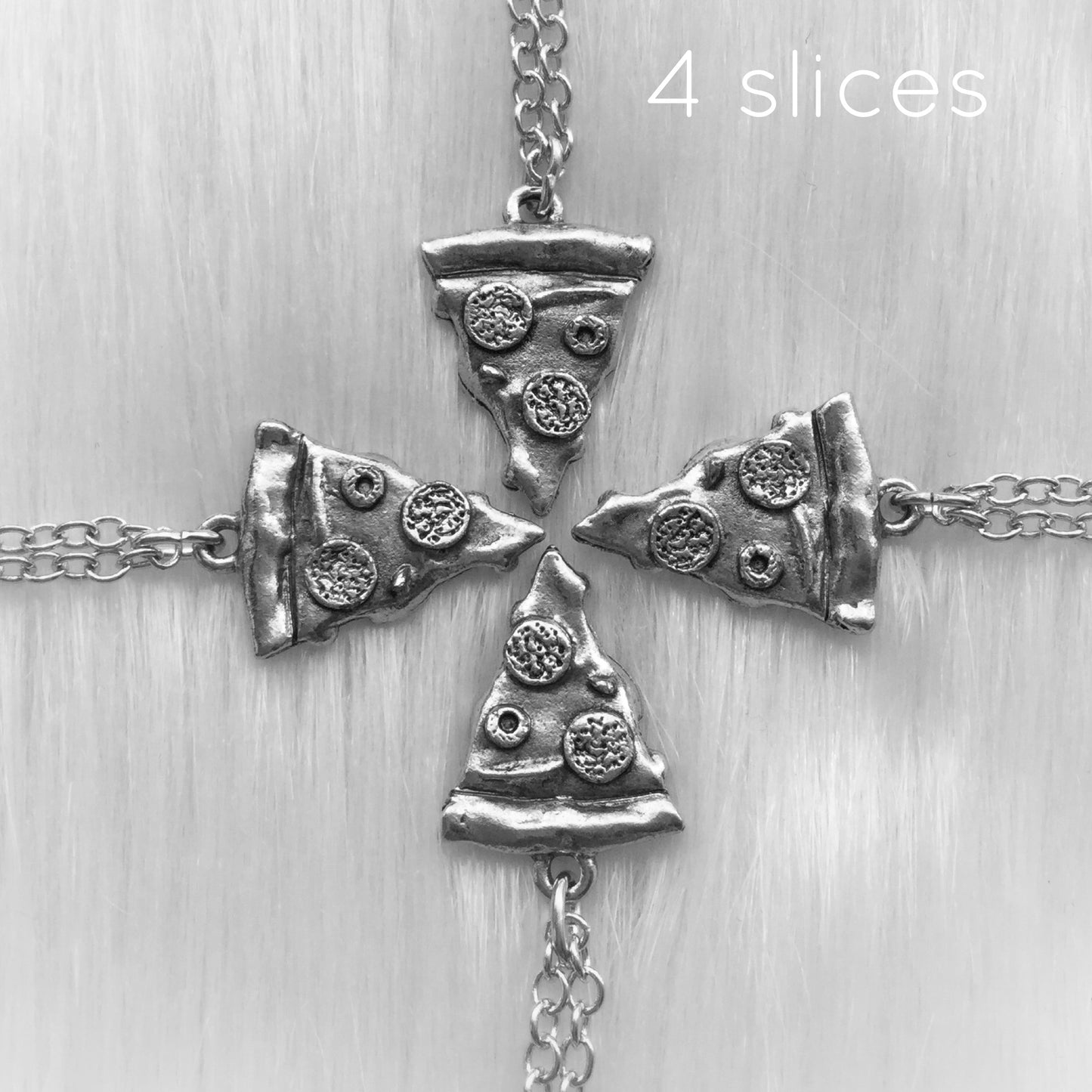 Silver Pizza Necklace