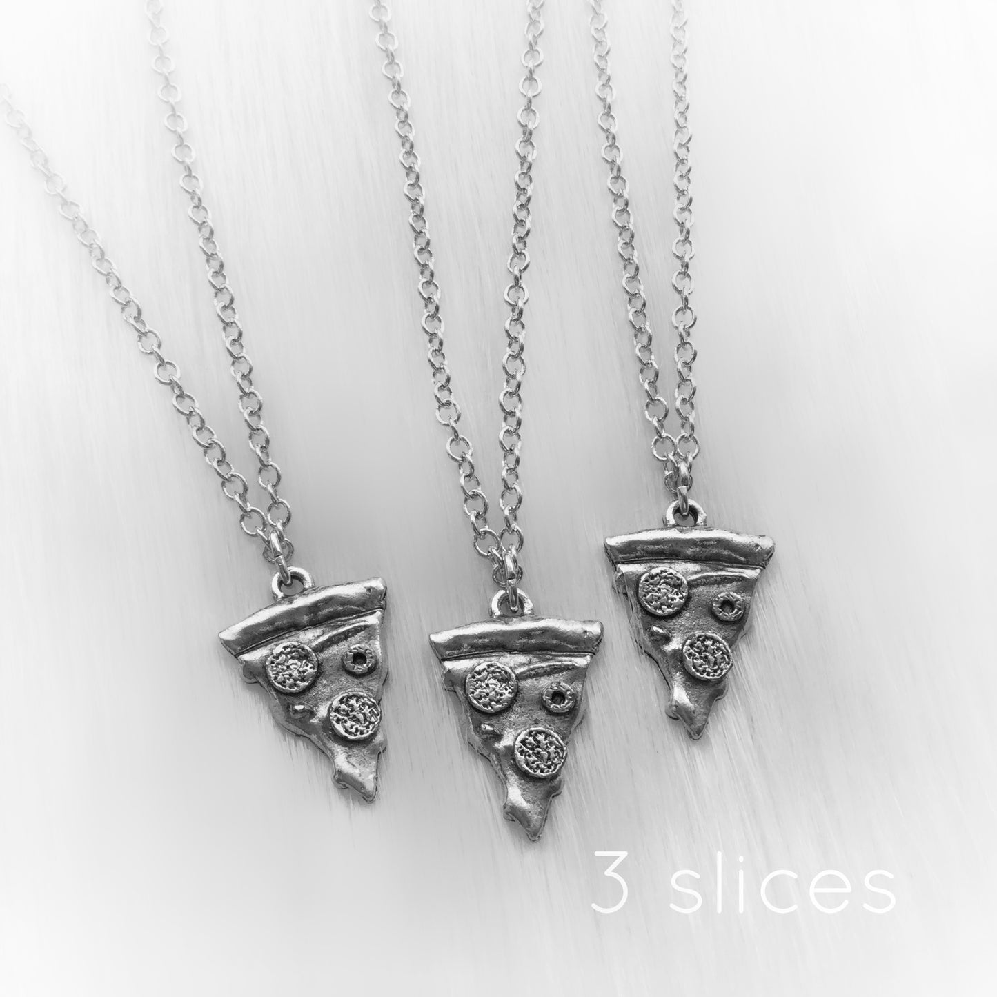 Silver Pizza Necklace