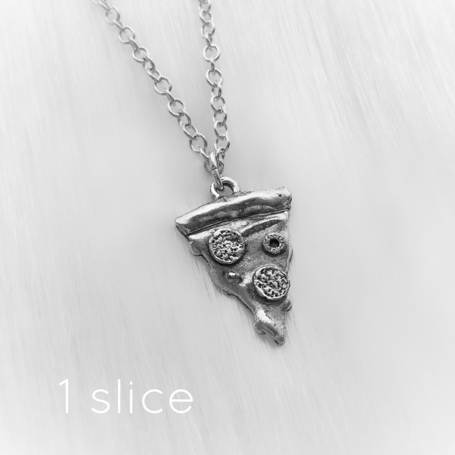 Silver Pizza Necklace