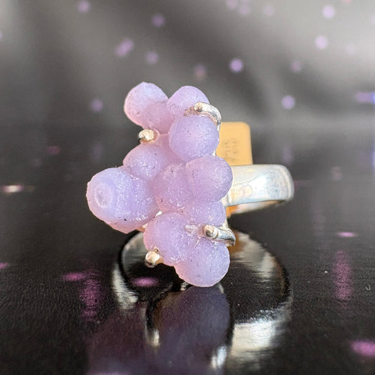 Grape Agate Ring, size 7.5, sterling silver