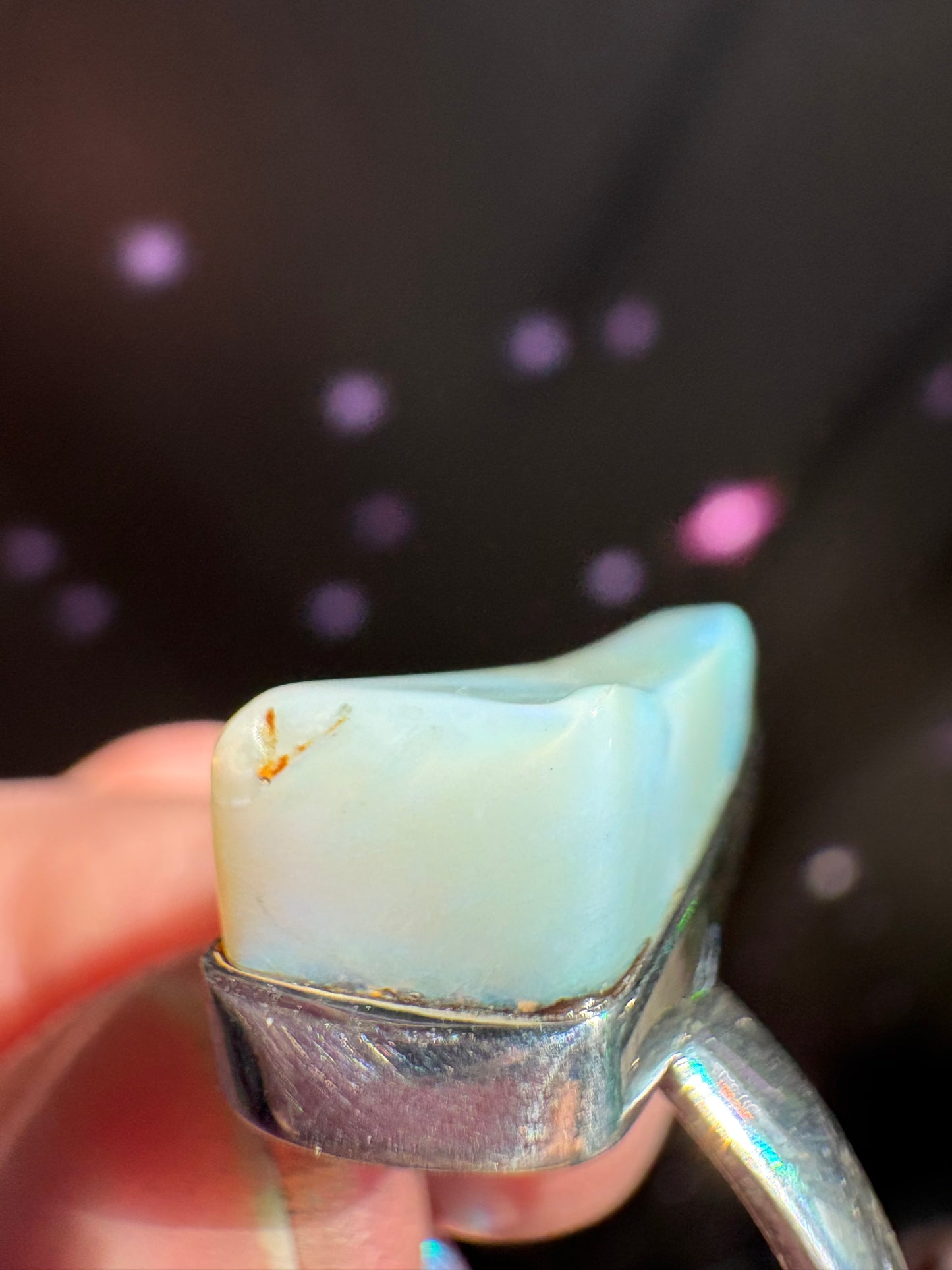 Boulder Opal Ring, size 6, sterling silver