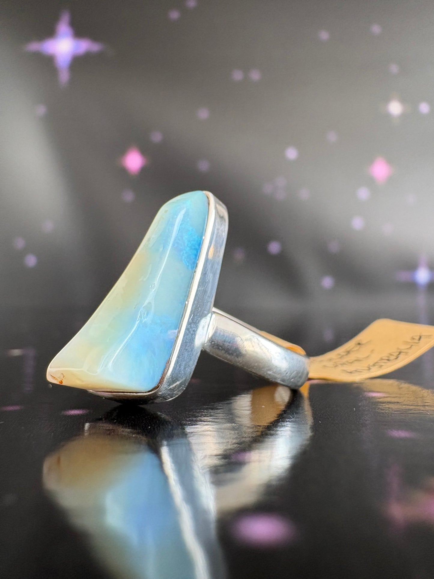 Boulder Opal Ring, size 6, sterling silver