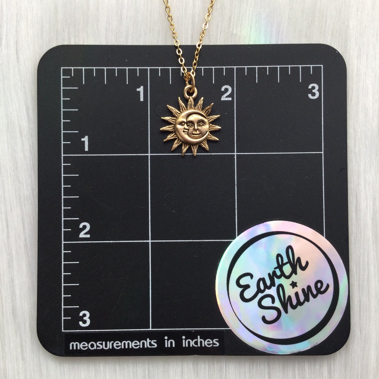 Sun and Moon face necklace