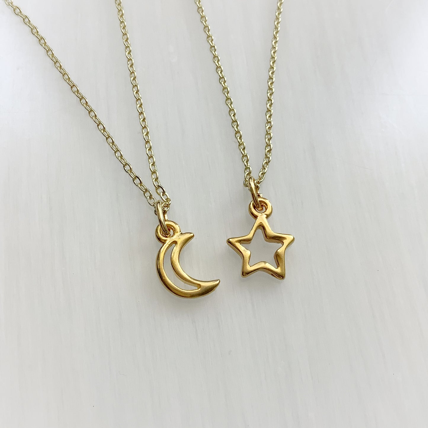 Dainty Gold Sun, Moon or Star necklaces