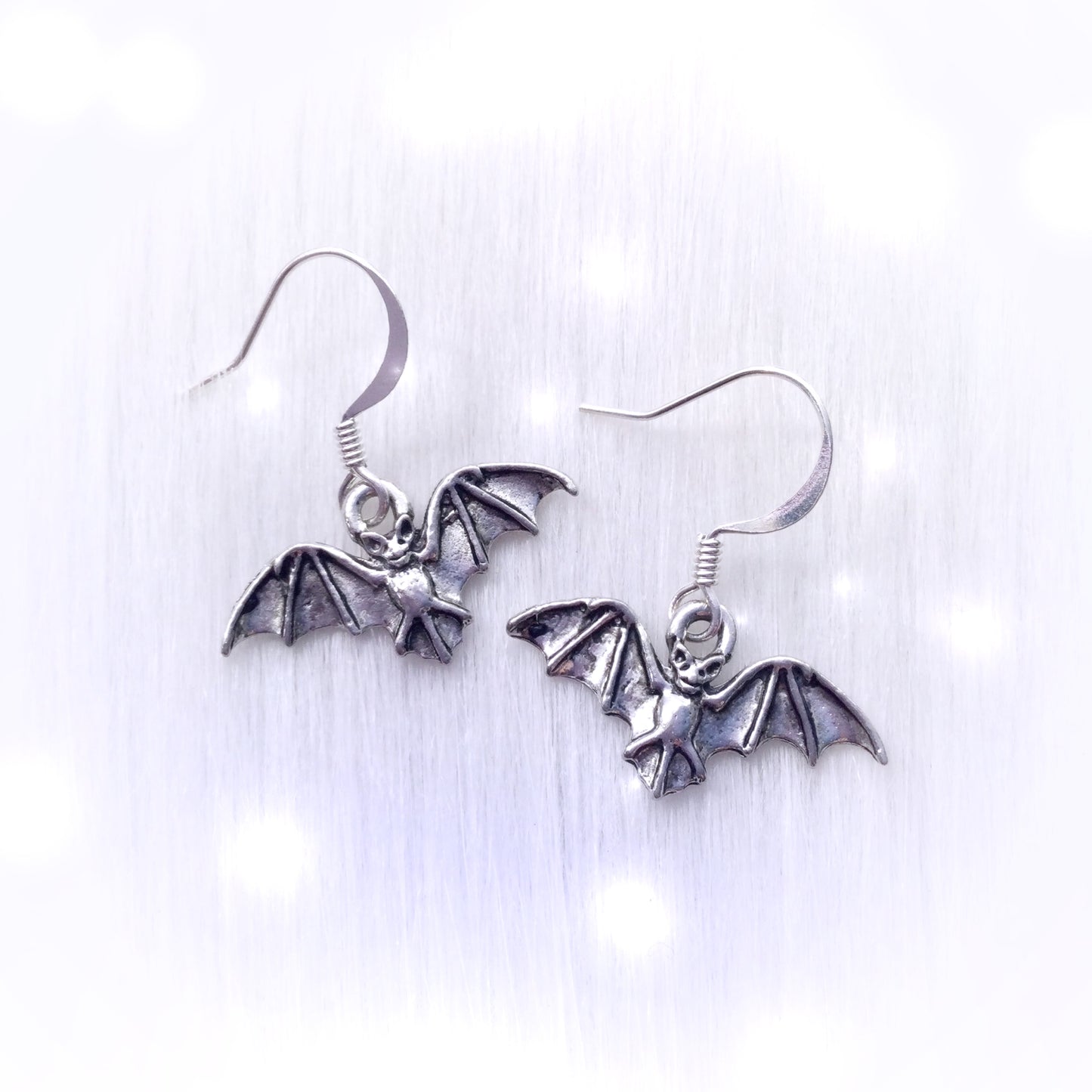 Bat earrings, in silver or gold