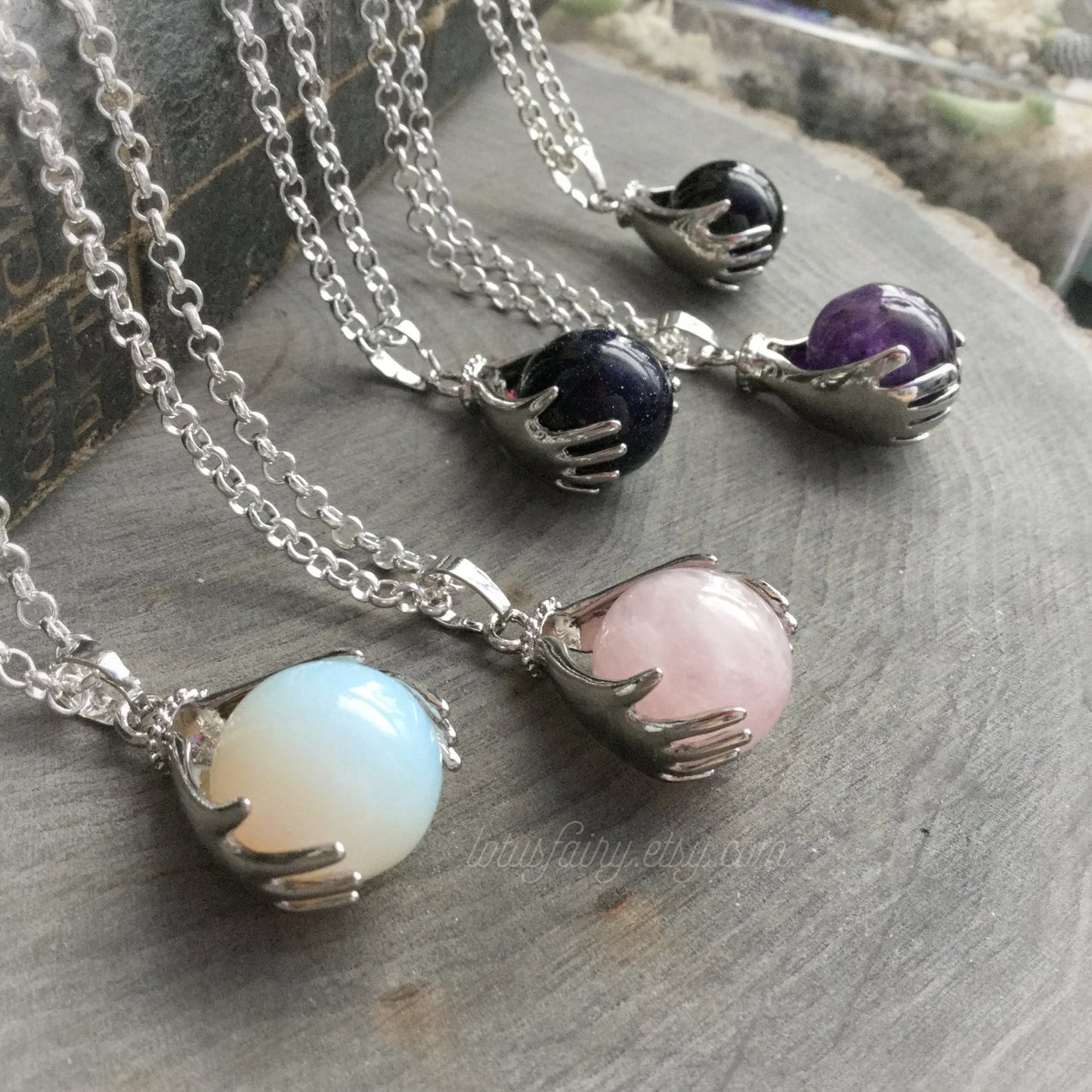 Crystal ball necklace