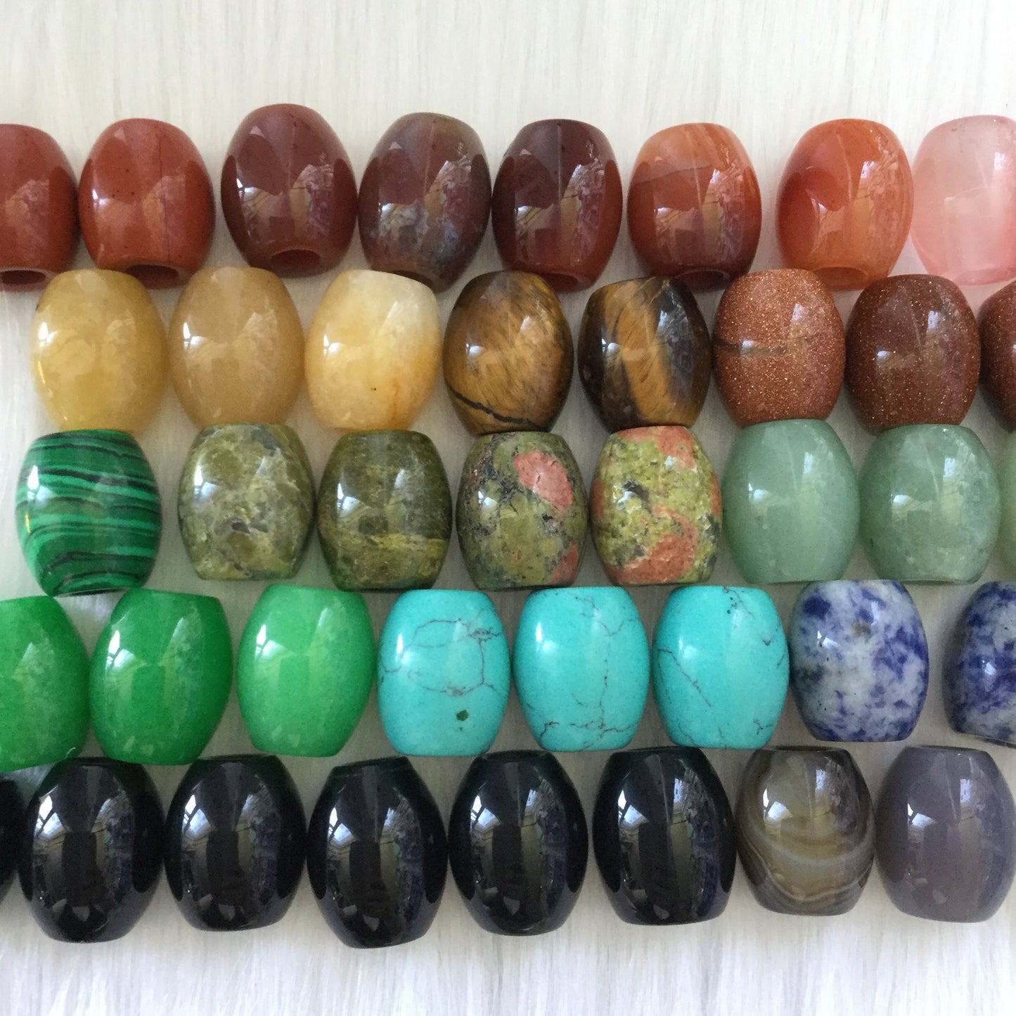 Large Gemstone Loc bead, hair beads