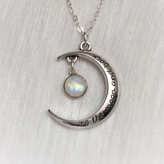 To the Moon and Back, Rainbow Moonstone necklace