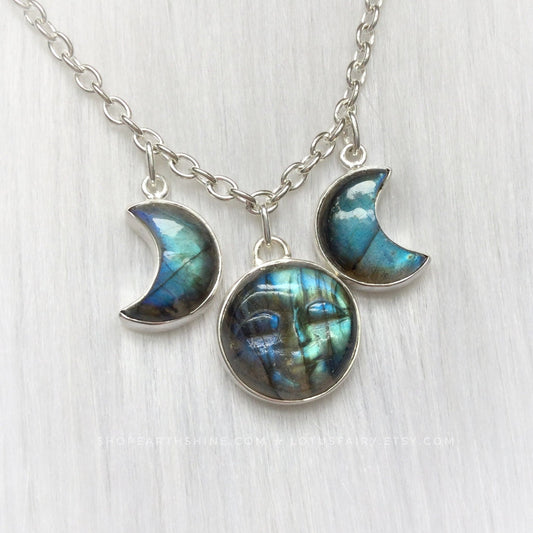 Labradorite Triple Goddess necklace