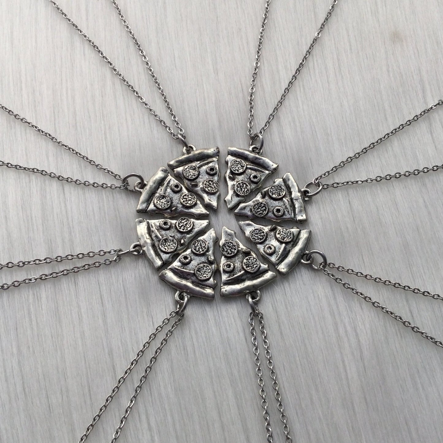 Silver Pizza Necklace