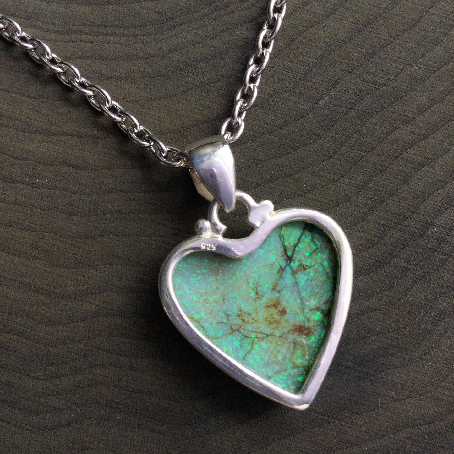 Monarch Opal Heart necklace