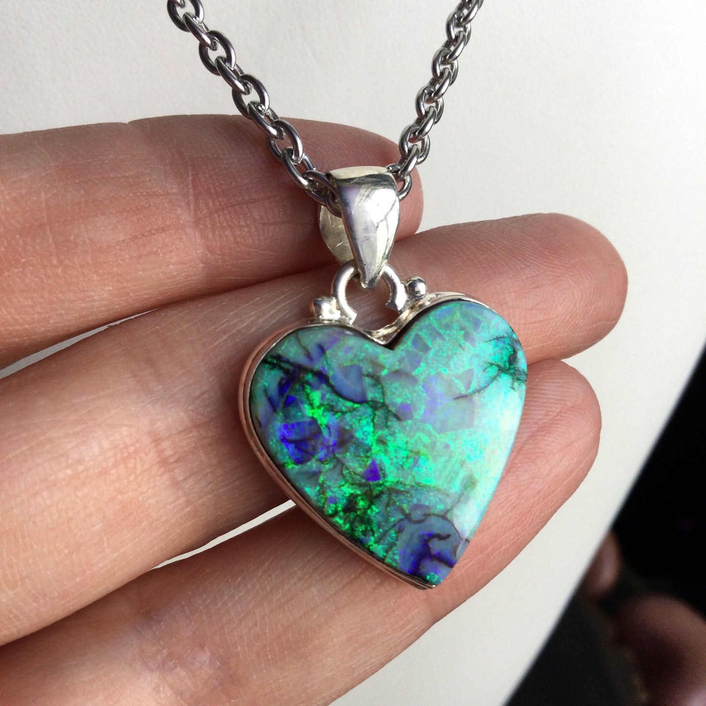 Monarch Opal Heart necklace