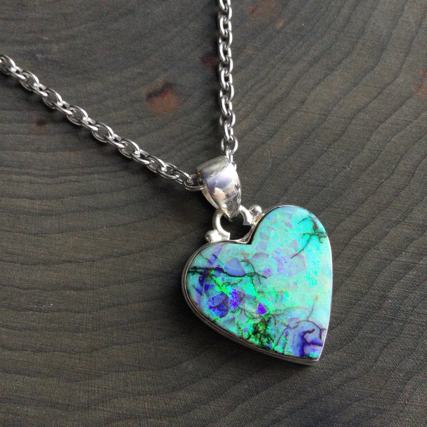 Monarch Opal Heart necklace