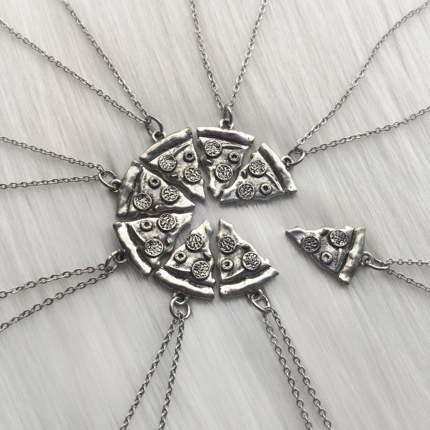 Silver Pizza Necklace