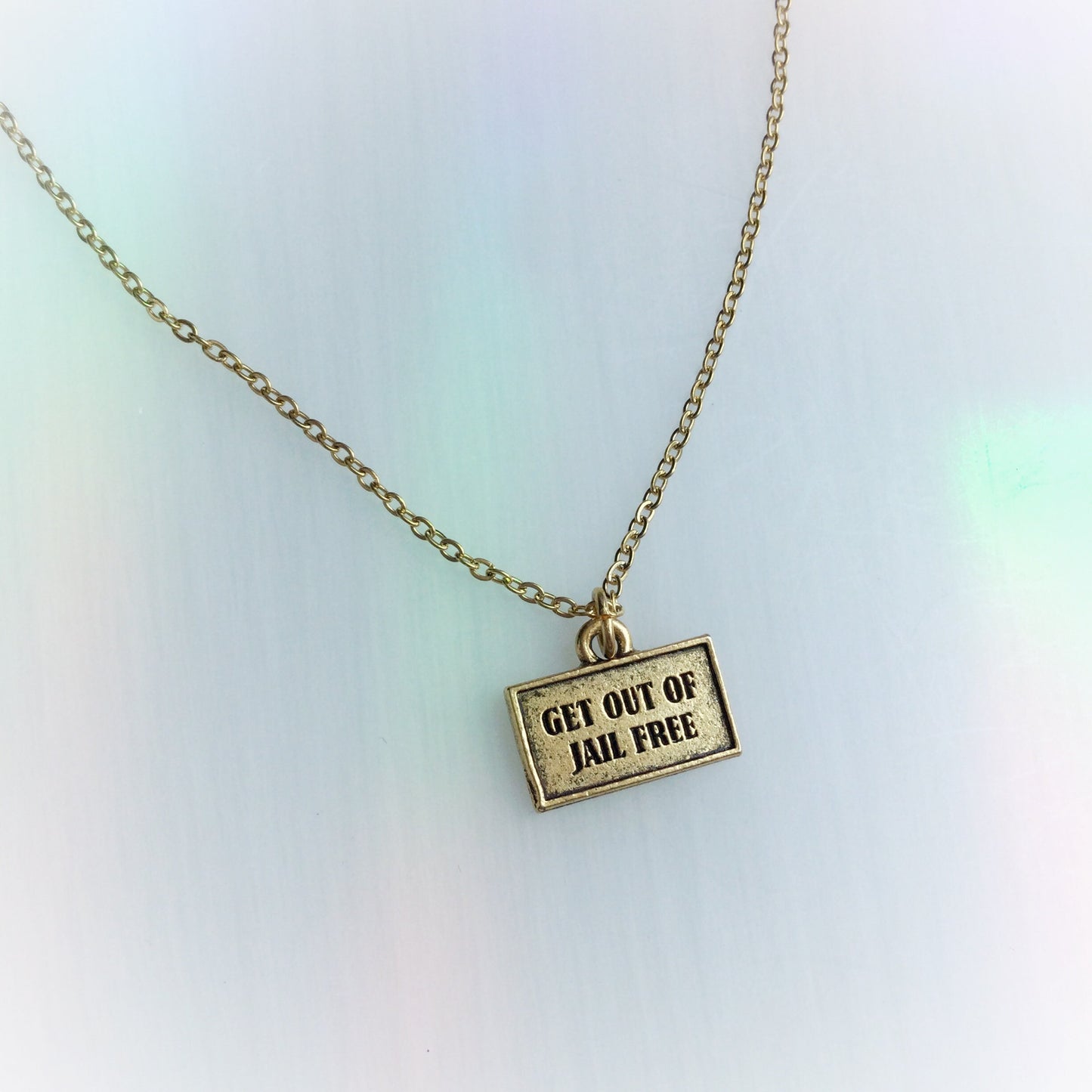 Get Out of Jail Free Card Necklace