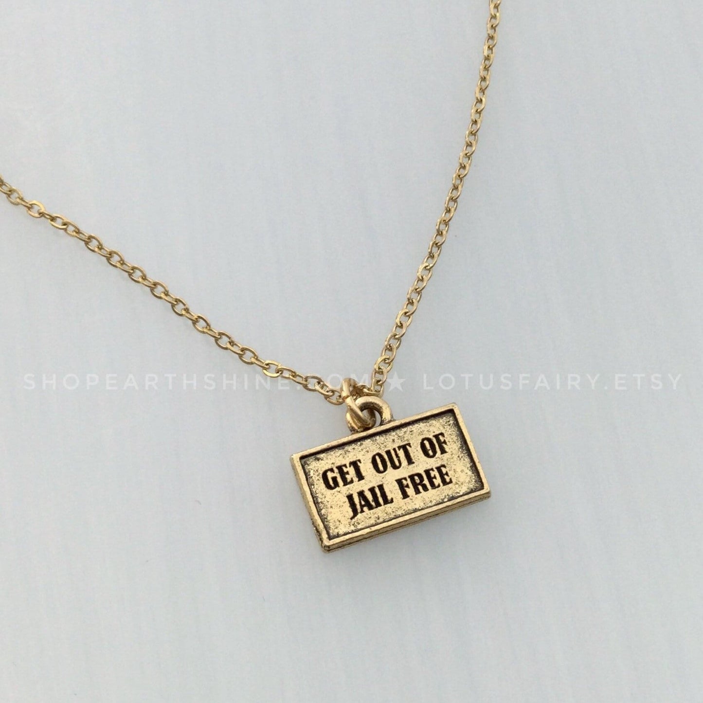 Get Out of Jail Free Card Necklace