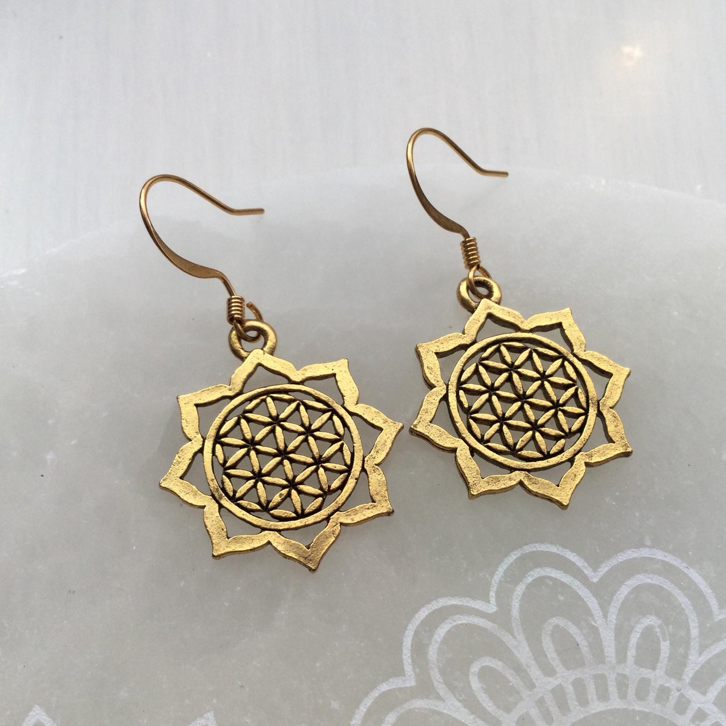 Flower of Life Lotus Earrings